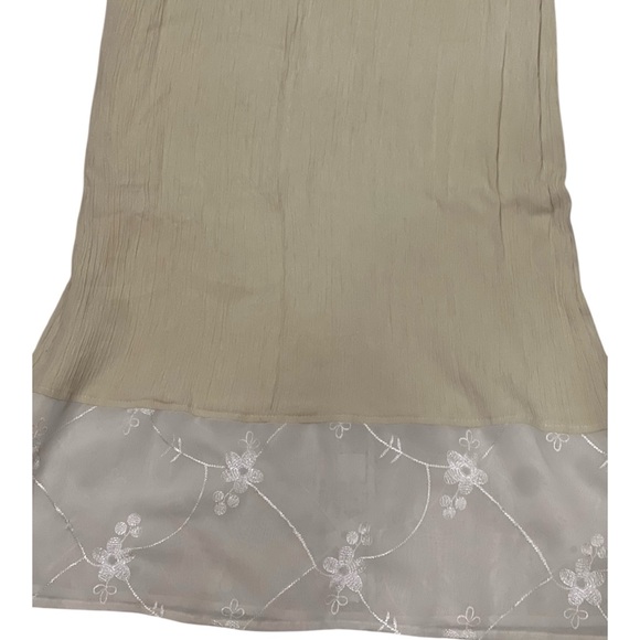 Vintage Pale Yellow Gauzy Maxi Dress & Sheer Embroidered Top Set M (8/10) - Picture 10 of 16